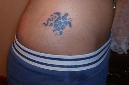 Tribal Turtle On Upper Hip