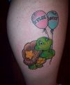 turtle with balloon tattoo