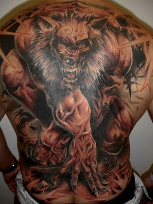 Wolf Tattoo On Back