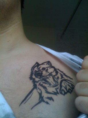 Tribal Wolf Rage Tattoo