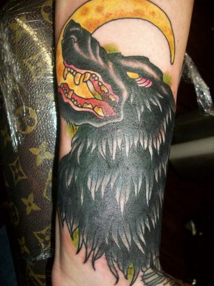 Wolf Pic Of Tattoo On Leg