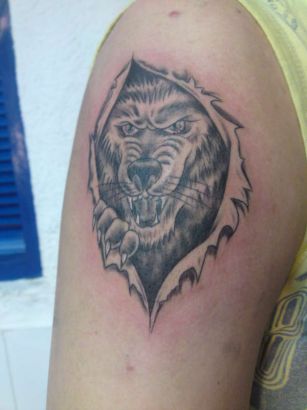 Wolf Picture Tattoo On Arm