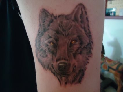 Wolf Face Image On Tattoos