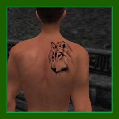 Wolf Tat On Man's Back