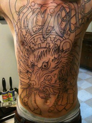 Wolf Tattoo On Full Back