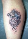 wolf head and horse tattoo