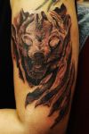 wolf images tattoo on arm