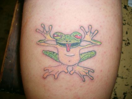 Funny Frog Image Of Tattoo