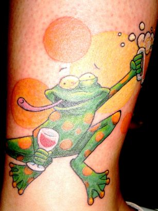 Drunk Frog Tattoo