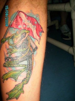 Frog And Flag Tattoo