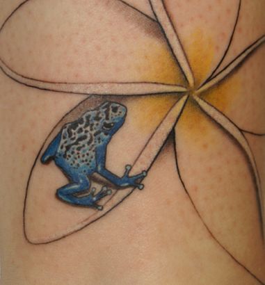 Small Blue Frog Tattoo