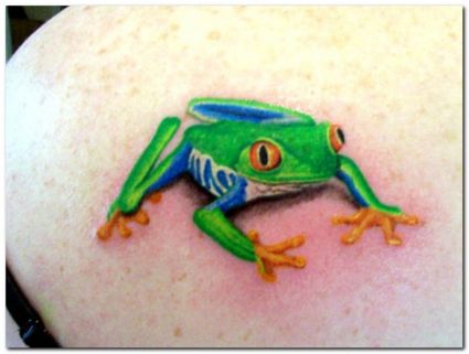 Frog Tattoo On Left Shoulder