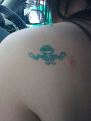 Frog Image Tattoo On Shoulder