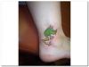 cute frog tattoo on ankle