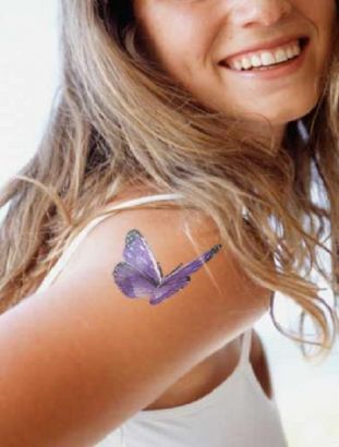 3d Butterfly Image Tattoo On Arm