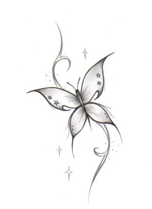 White Butterfly Tattoo