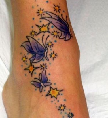 Butterflies Ankle Tattoo