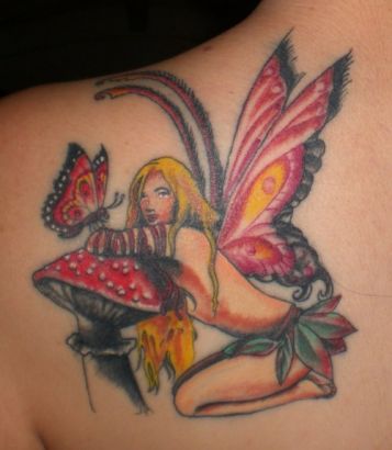 Butterfly And Fairy Pic Tattoo