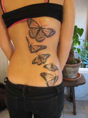 Butterflies Tattoo On Back