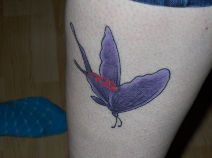 Butterfly Image Tattoos On Leg