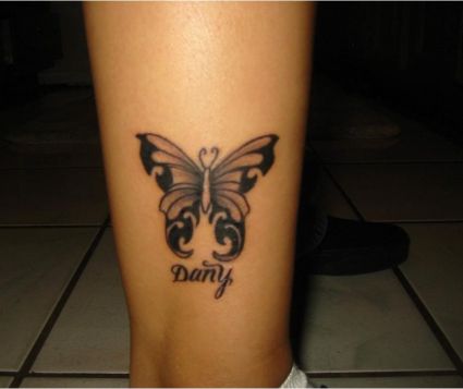 Butterfly Images Tattoos On Leg