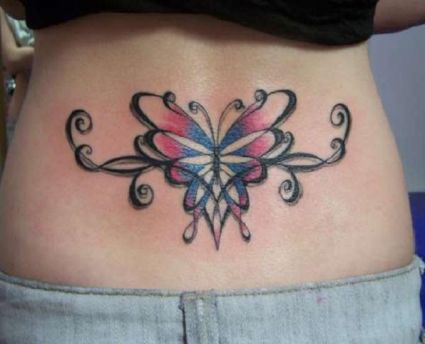 Butterfly Pic Of Tattoo On Lower Back