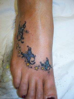 Butterfly Pic Tattoo On Feet