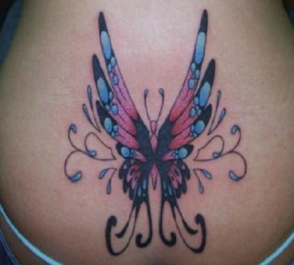 Butterfly Pic Tattoo On Lower Back