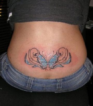 Butterfly Pics Tattoo On Lower Back