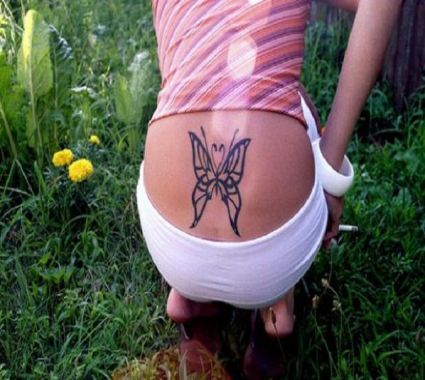 Butterfly Pics Tattoos On Lower Back