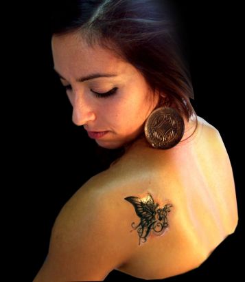 Butterfly Shoulder Tattoo