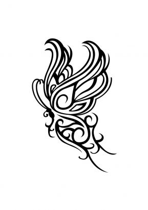 Butterfly Tribal Image Tattoo