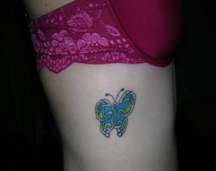 Celtic Butterfly Pic Tattoo On Rib