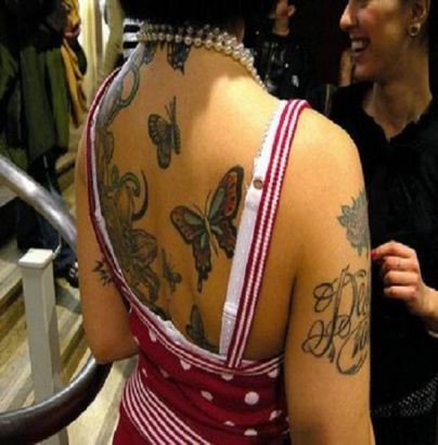 Temporary Butterfly Image Tattoo For Girl