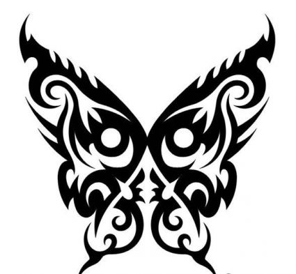 Tribal Butterfly Pic Tattoo