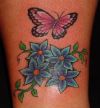 butterfly and flower pic tattoo 