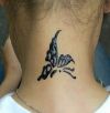 butterfly hinna tattoo on neck