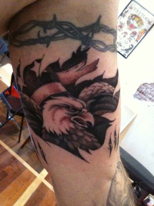 Eagle And Bard Wire Tattoo