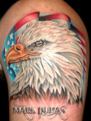 Eagle And Country Flag Tattoo