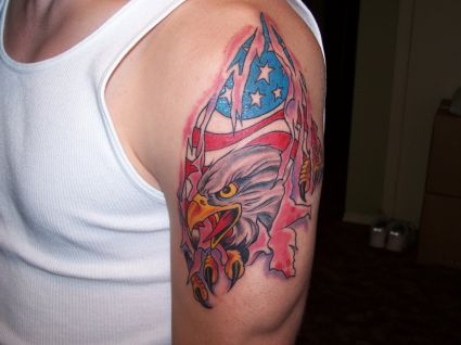 Flag And Eagle Tattoos