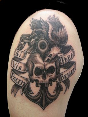 Eagle With Skull And Anchor Tattoo