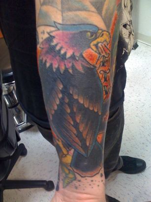 Eagle Tattoo On Full Sleeve