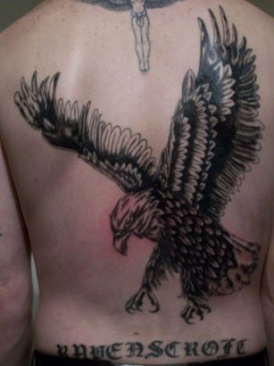 Large Eagle Tattoo On Back