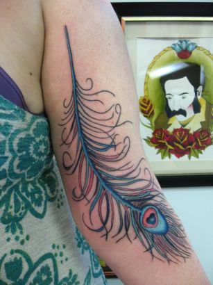 Peacock Feather Tattoo On Arm