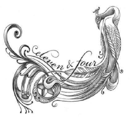 Peacock And Text Free Tattoo