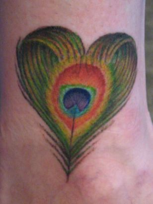 Peacock Feather Tattoo On Ankle 