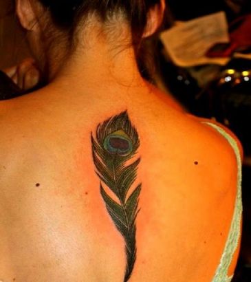 Peacock Feather Tattoo For Girl