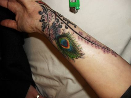 Peacock Feather Tattoo On Wrist