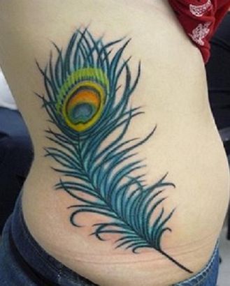 Peacock Feather Rib Tattoo