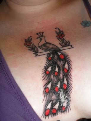 Peacock Tattoo On Chest